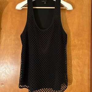 Banana Republic - Black Tank with Mesh Overlay Size M